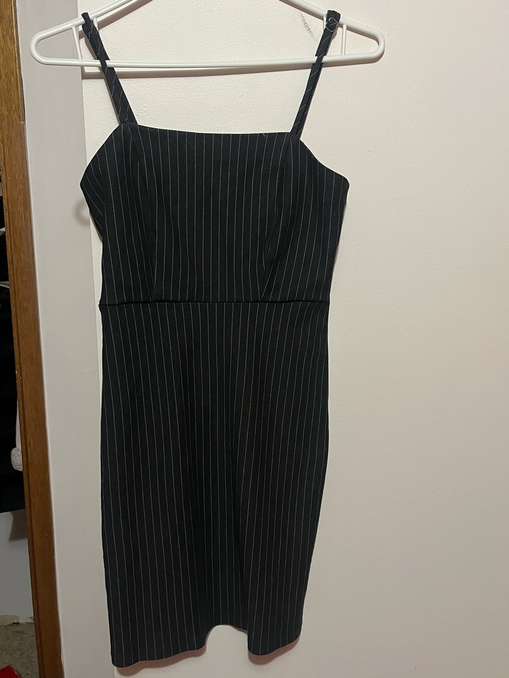 Forever 21 Black Pinstripe Mini Sheath Dress